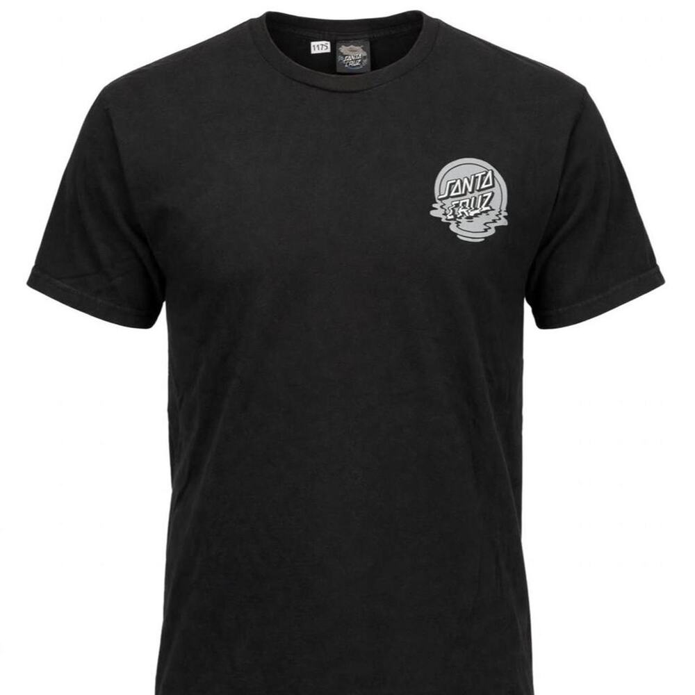 Santa Cruz black t-shirt with white Santa Cruz logo, size L